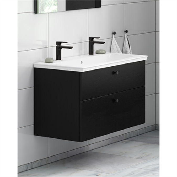 BIM objects Free download! Bathroom Vanity unit Artic with two tap holes 100 cm BIMobject