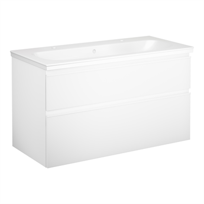BIM objects Free download! Bathroom Vanity unit Artic with two tap holes 100 cm BIMobject