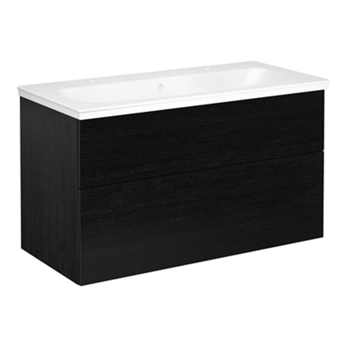 BIM objects Free download! Bathroom Vanity unit Artic with two tap holes 100 cm BIMobject