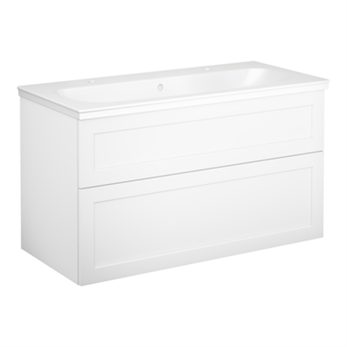 BIM objects Free download! Bathroom Vanity unit Artic with two tap holes 100 cm BIMobject