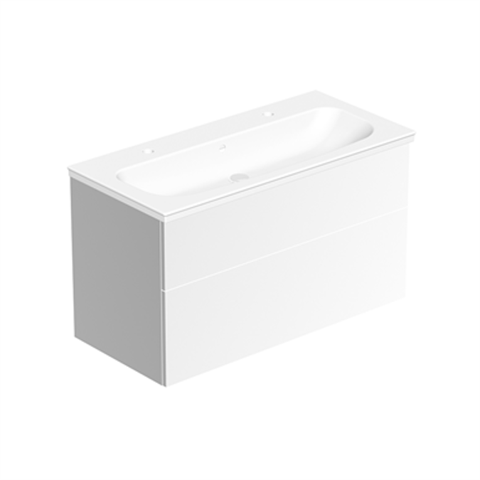 BIM 对象 免费下载！ Bathroom Vanity unit Artic with two tap holes 100 cm