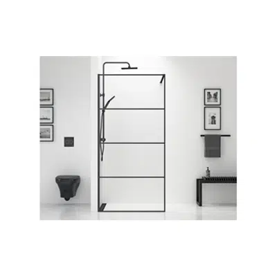 Image for Shower Wall Black 90 cm