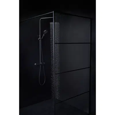 Image for Shower Wall Black 140 cm