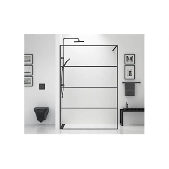 Shower Wall Black 140 cm