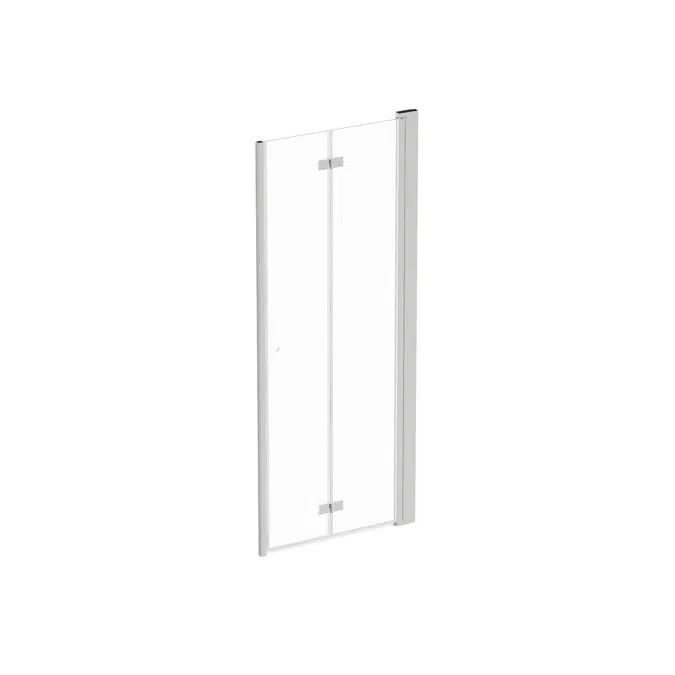 Square Shower door, folding for Nische Right 80cm