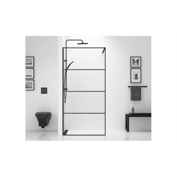 Shower Wall Black 80 cm