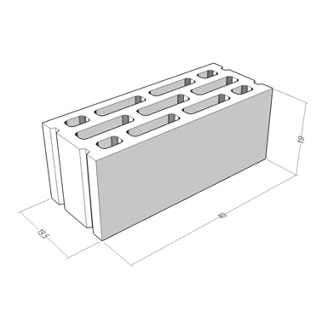 BK 20P PLUS - concrete blocks - rough finish for plaster