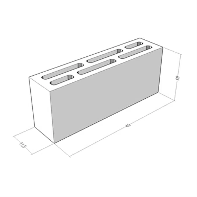 BK 12P - lightweight concrete blocks - rough finish for plaster