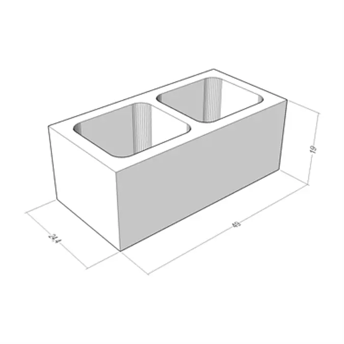 BK 25 2F - concrete blocks - rough finish for plaster