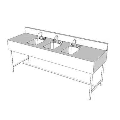 Image for A1195 - Counter, Cleanup, With 2 or 3 Sinks