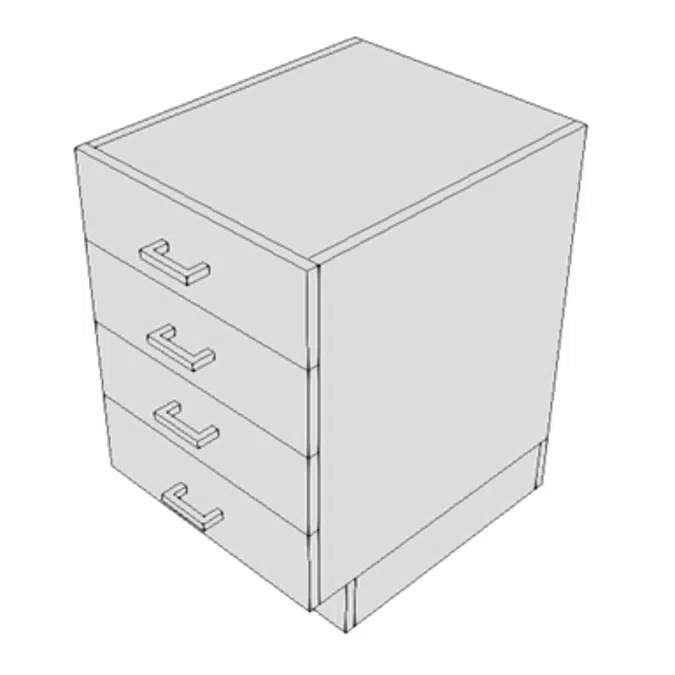 BIM objects - Free download! C06D0 - Cabinet, U/C/B, 4 Drawer, 30x18x22 ...