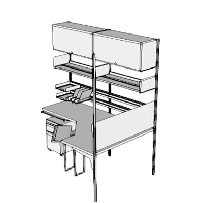 Image for E0051 - Workstation, Corner Work Surface, Wall Mtd