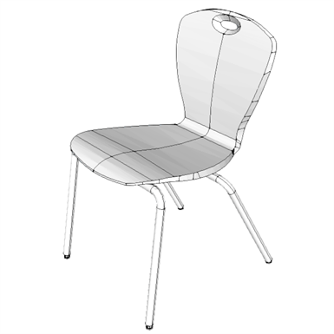 BIM objects Free download! F0295 Chair, Stacking BIMobject