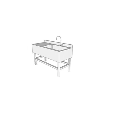 изображение для P6150 - Sink, Cage Washing, SS, Single Compartment, F/S