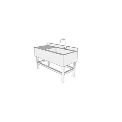 Image for P6150 - Sink, Cage Washing, SS, Single Compartment, F/S