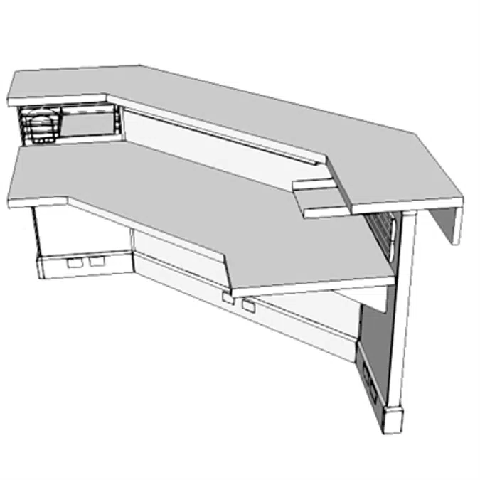 E0406 - Nurse Station, Angle, Free Standing