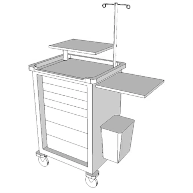 E0955 - Cart, Emergency, 6 Drawer, MRI Compatible