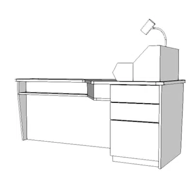 M5016 - Desk, Refraction w/console, w/o Sink için görüntü