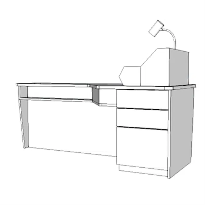 M5016 - Desk, Refraction w/console, w/o Sink