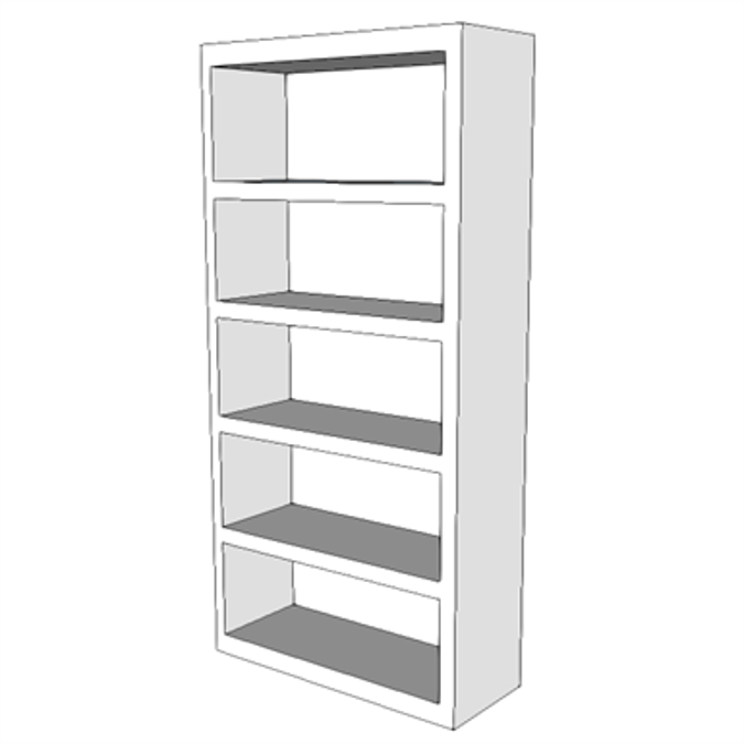 Bim Objects Free F0115 Bookcase Open 5 Shelf Bimobject