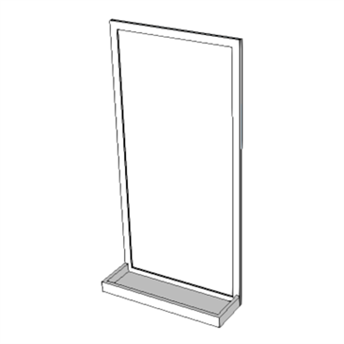 A1090 - Mirror, Float Glass, With SS Frame &amp; Shelf