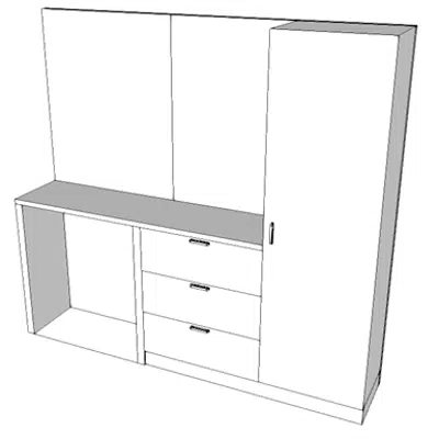 Image pour E0818 - Module, Wardrobe, Extended, Patient Bedroom - Family