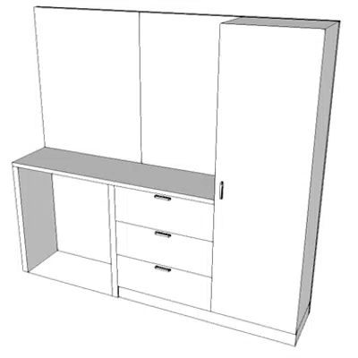 afbeelding voor E0818 - Module, Wardrobe, Extended, Patient Bedroom - Family