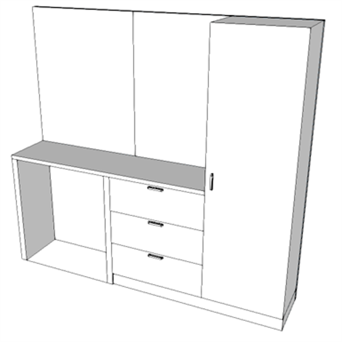 BIM objects Free download! E0818 Module, Wardrobe, Extended