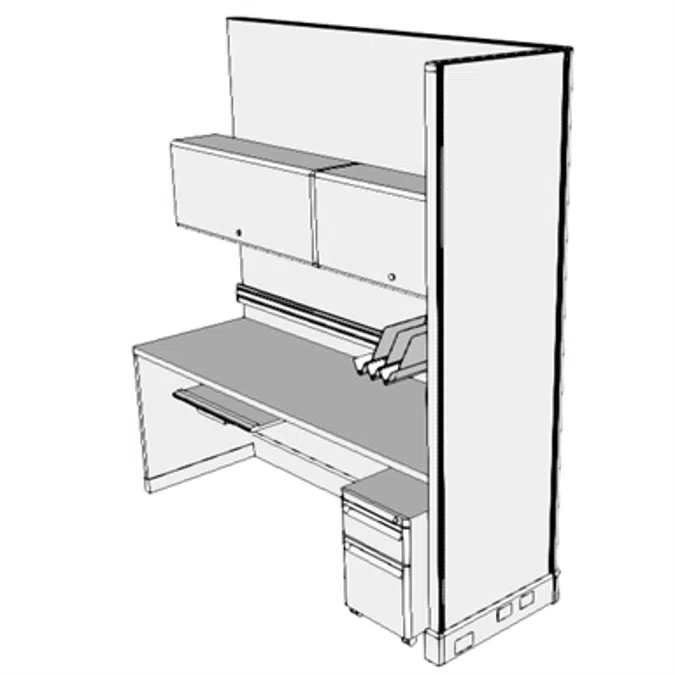 E0123 - Workstation, Straight, Free Standing