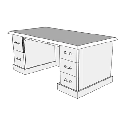 F0650 - Desk, Executive, Wood图像