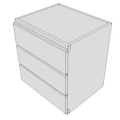 Image for D9681 - Cabinet, Base, Wall Hung, 3 Drawers