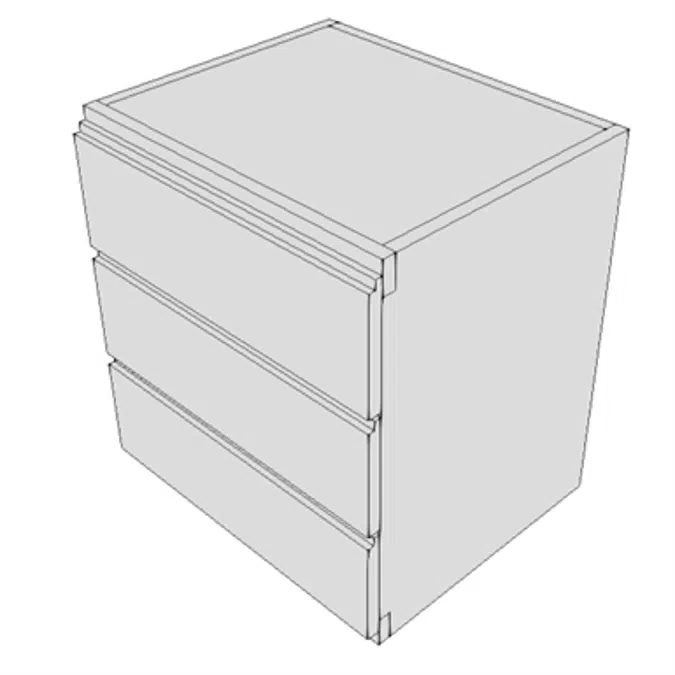 BIM objects - Free download! D9681 - Cabinet, Base, Wall Hung, 3 ...