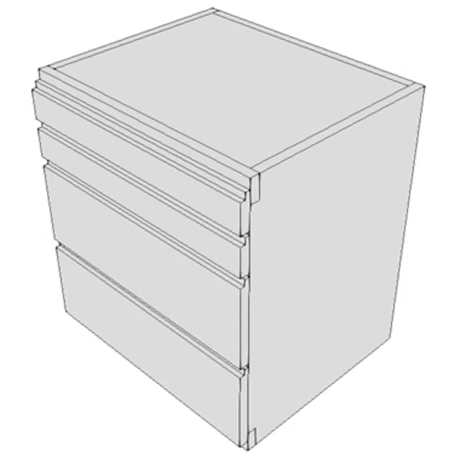 Bim Objects - Free Download! D9691 - Cabinet, Base, Wall Hung, 4 