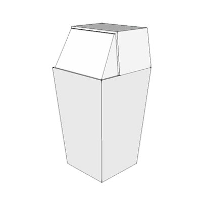 Image for F2015 - Basket, Wastepaper, Metal/Plastic,2 Swinging Doors