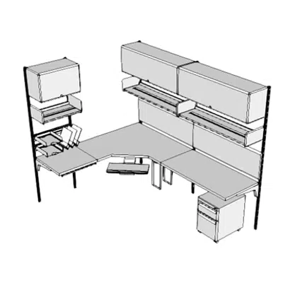 Image for E0072 - Workstation, Corner Work Surface, Wall Mtd