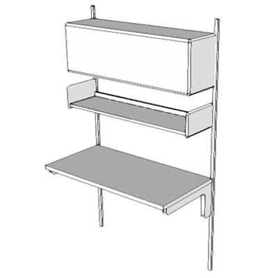 kép a termékről - E0210 - Worksurface, w/Overhead Cab, Wall Mtd