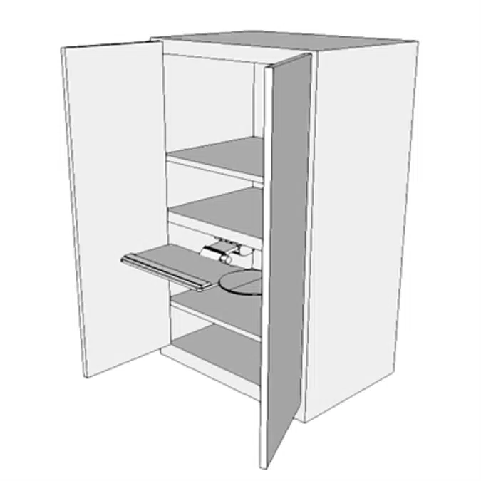 F0690 - Workstation, Computer, Enclosed, With Lock