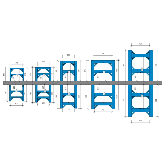 Heavy Duty Ceiling / Floor Mounted Support System (2V+2H)