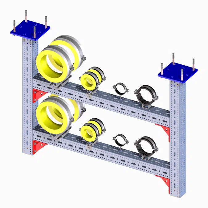 Heavy Duty Ceiling / Floor Mounted Support System (2V+2H)