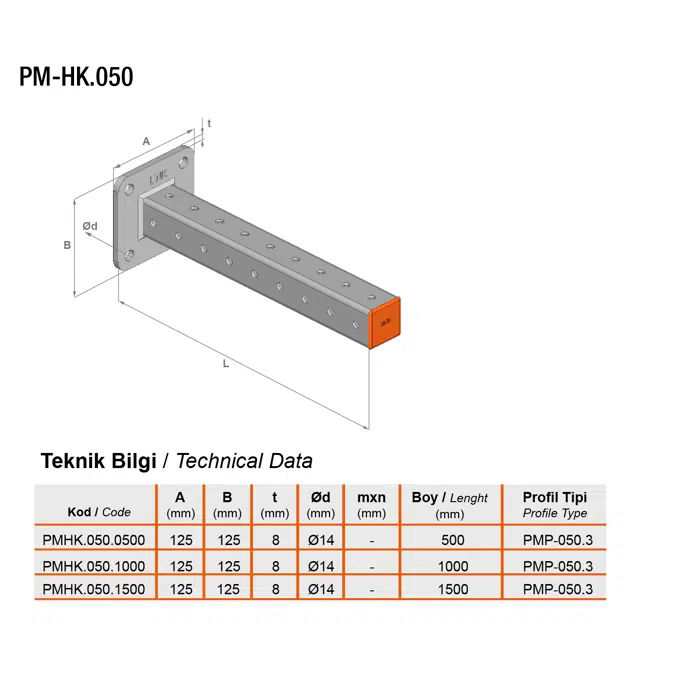 Heavy Duty Wall Mounted Cantilever Support System (1H)