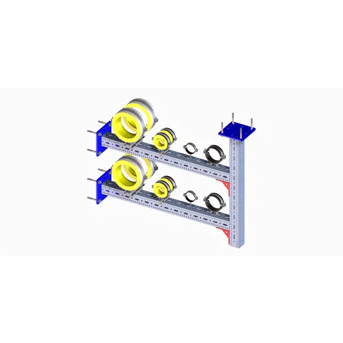 Heavy Duty Ceiling / Floor / Wall Mounted Support System (1V+2H)