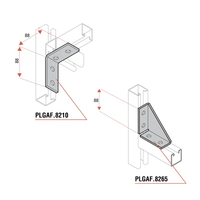 Light and Medium Duty Ceiling / Floor / Wall Mounted Support System (1V+2H)