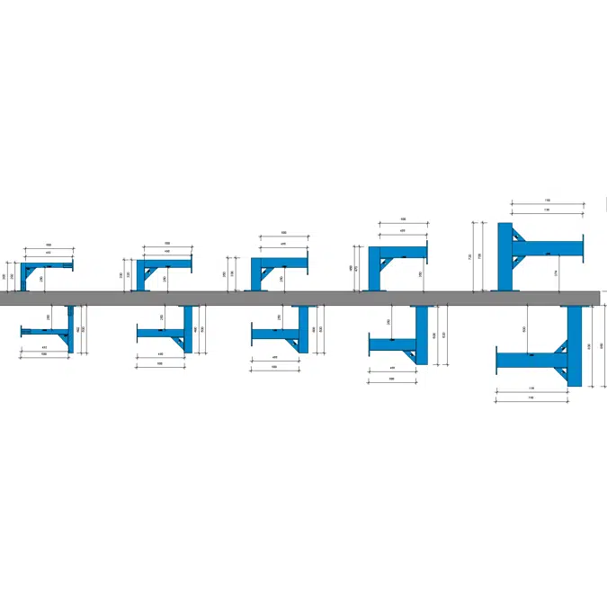 Heavy Duty Ceiling / Floor / Wall Mounted Support System (1V+1H)