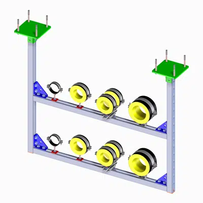 Light and Medium Duty Ceiling / Floor Mounted Support System (2V+2H) için görüntü