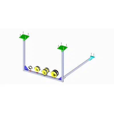 Light and Medium Duty Ceiling / Floor Mounted Support System (2V+1H+Transverse bracing) için görüntü