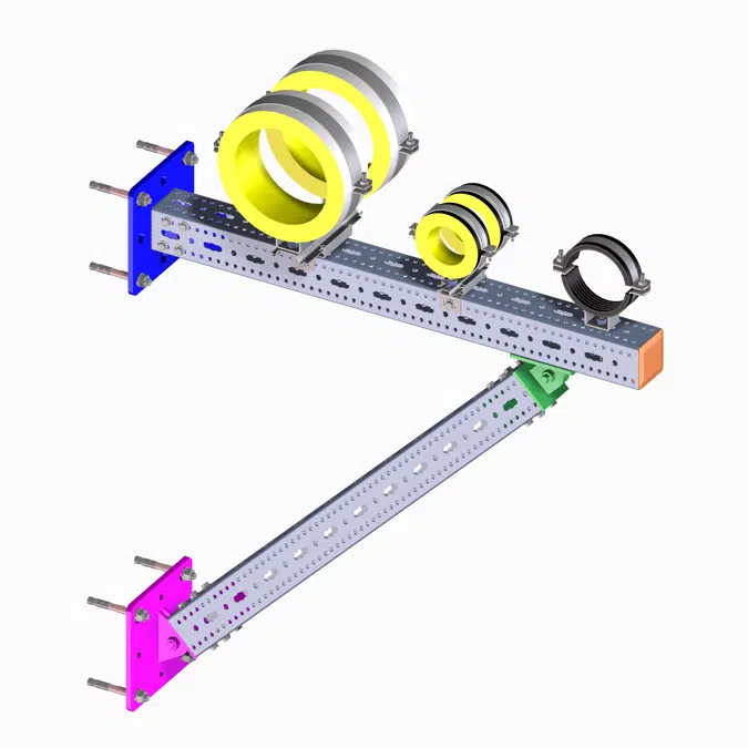 Heavy Duty Wall Mounted Cantilever Support System (1H+vertical bracing)