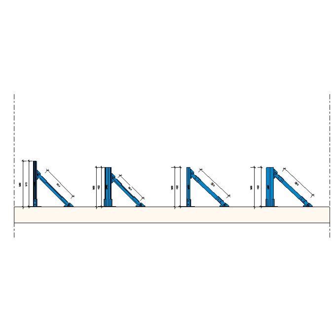 Light and Medium Duty Wall Mounted Cantilever Support System (1H+vertical bracing)