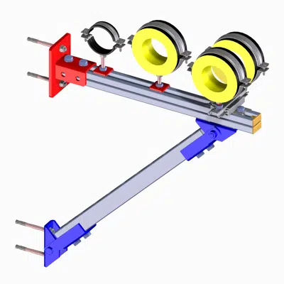 Light and Medium Duty Wall Mounted Cantilever Support System (1H+vertical bracing) için görüntü