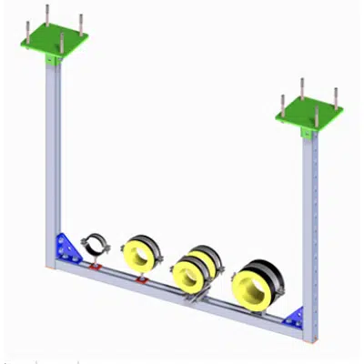 изображение для Light and Medium Duty Ceiling - Floor Mounted Support System (2V+1H)