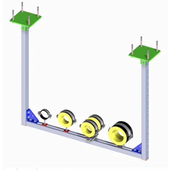 Light and Medium Duty Ceiling - Floor Mounted Support System (2V+1H)